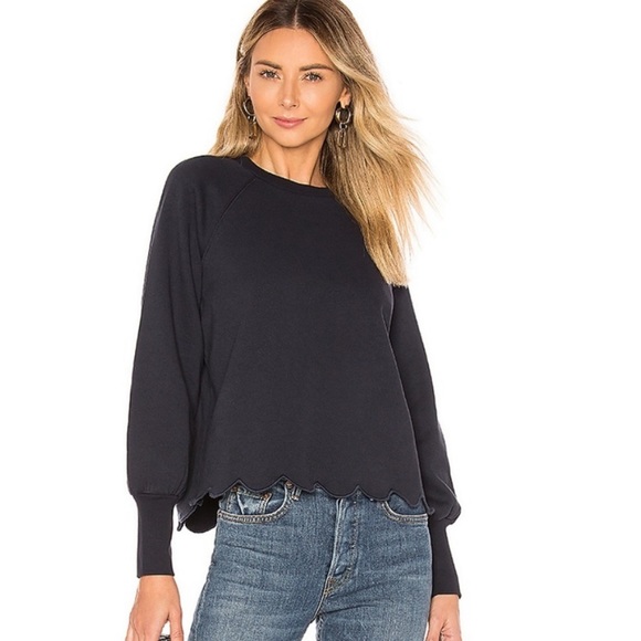 Frame scallop crew neck sweatshirt Clearance
